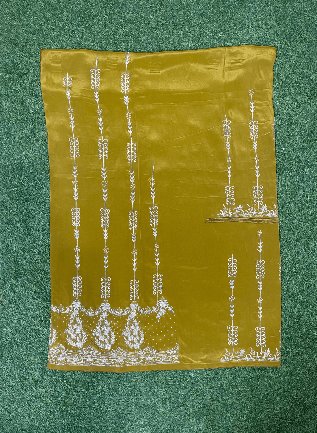 FS727 | Mehandi | Crepe | Crepe Suit | Wedding | Party Wear | Ring Ceremony | Festival Suit | Allover suit| F9FFAA