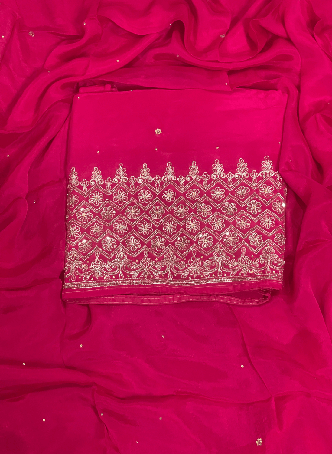 FS539 | Hot-Pink | Crepe Suit | Wedding | Party Wear | Ring Ceremony | Festival Suit | Allover suit | F9BHAA