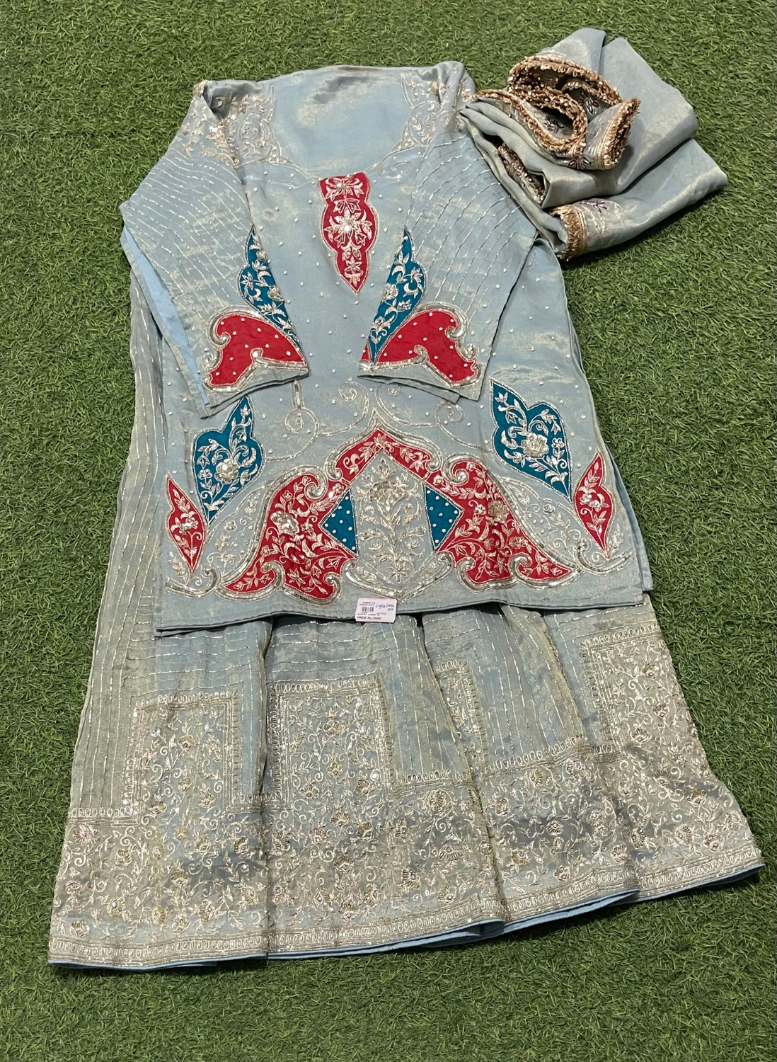 FS310 | Shimmer | Kurti-Lehnga | Party Wear | Wedding | Jaggo | Ring Ceremony | Festival | Hand-Work suit |