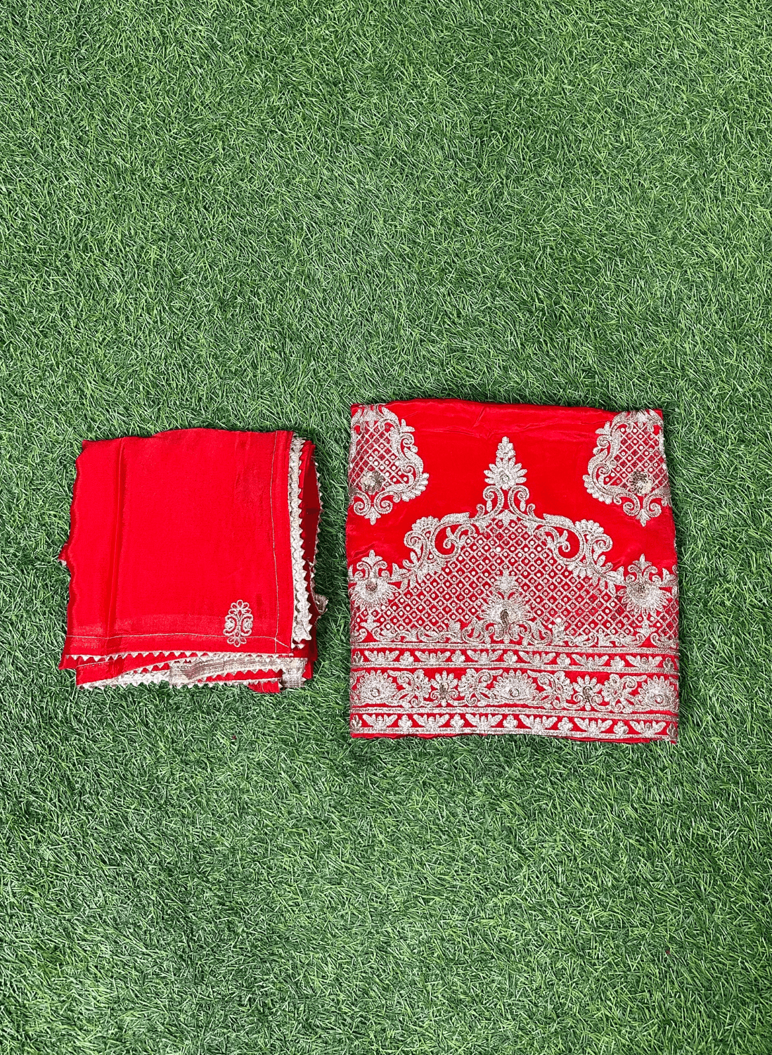 FS826 | Red | Crepe | Crepe Suit | Wedding | Party Wear | Ring Ceremony | Festival Suit | Allover suit | F9BHAA