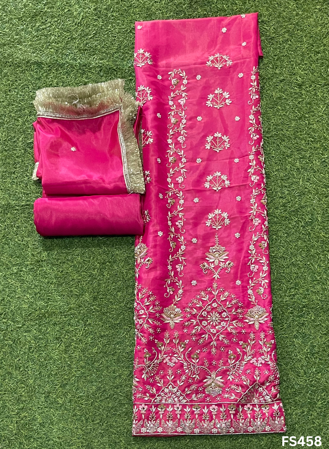FS458 |Hot-Pink |Shimmer Suit | Party Wear | Wedding | Jaggo | Ring Ceremony | Festival