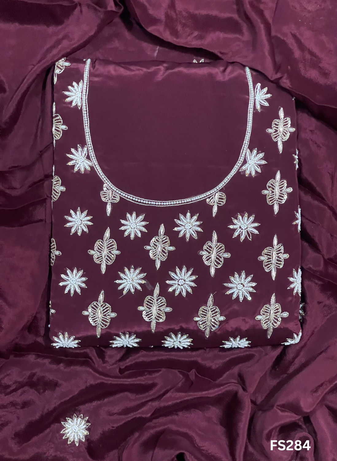 FS284 | Crepe | Crepe Suit | Wedding | Party Wear | Ring Ceremony | Festival Suit