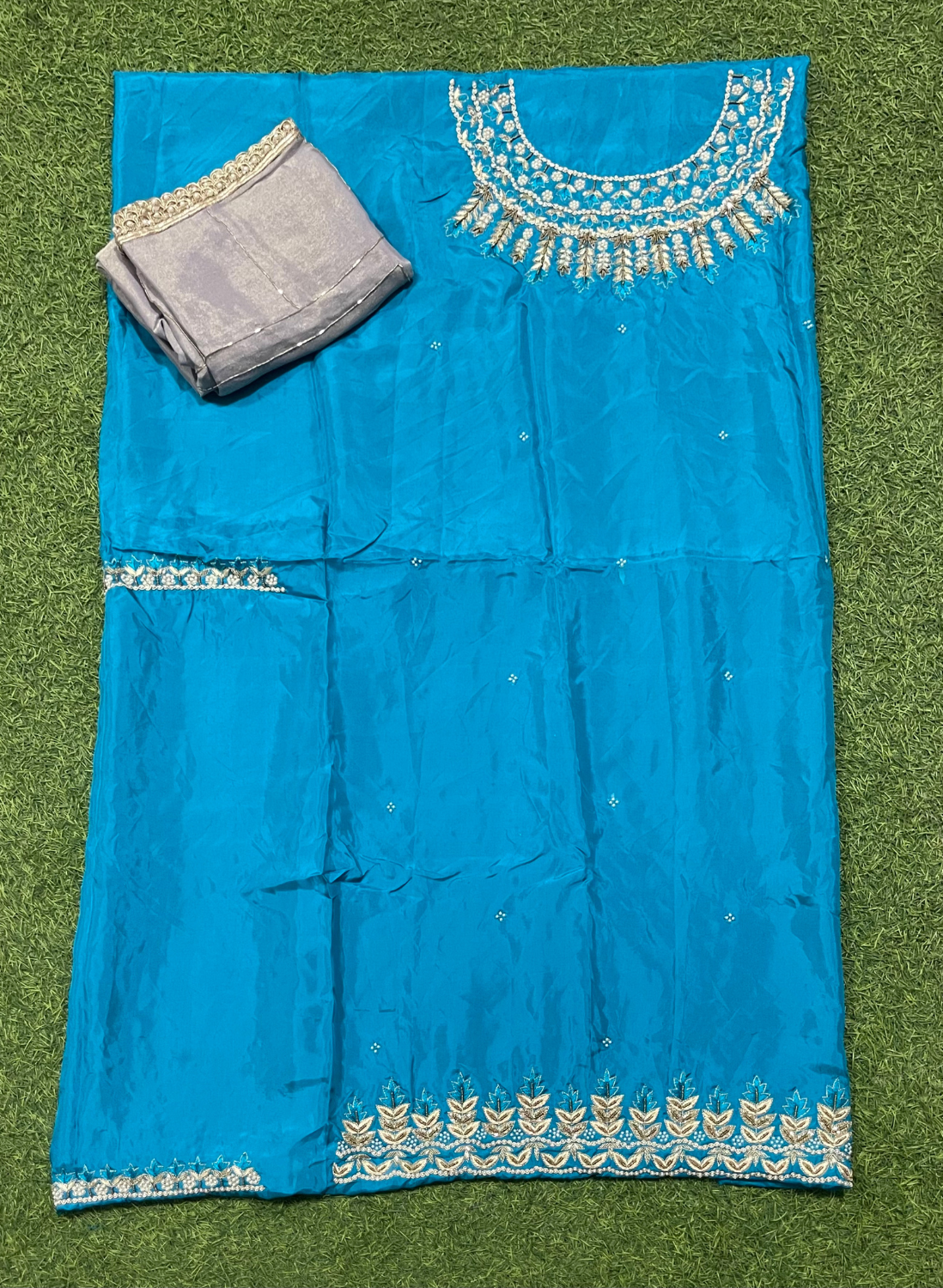 Sky Blue | Silk | Silk Suit | Wedding | Party Wear | Ring Ceremony | Festival Suit | Allover suit | FS314