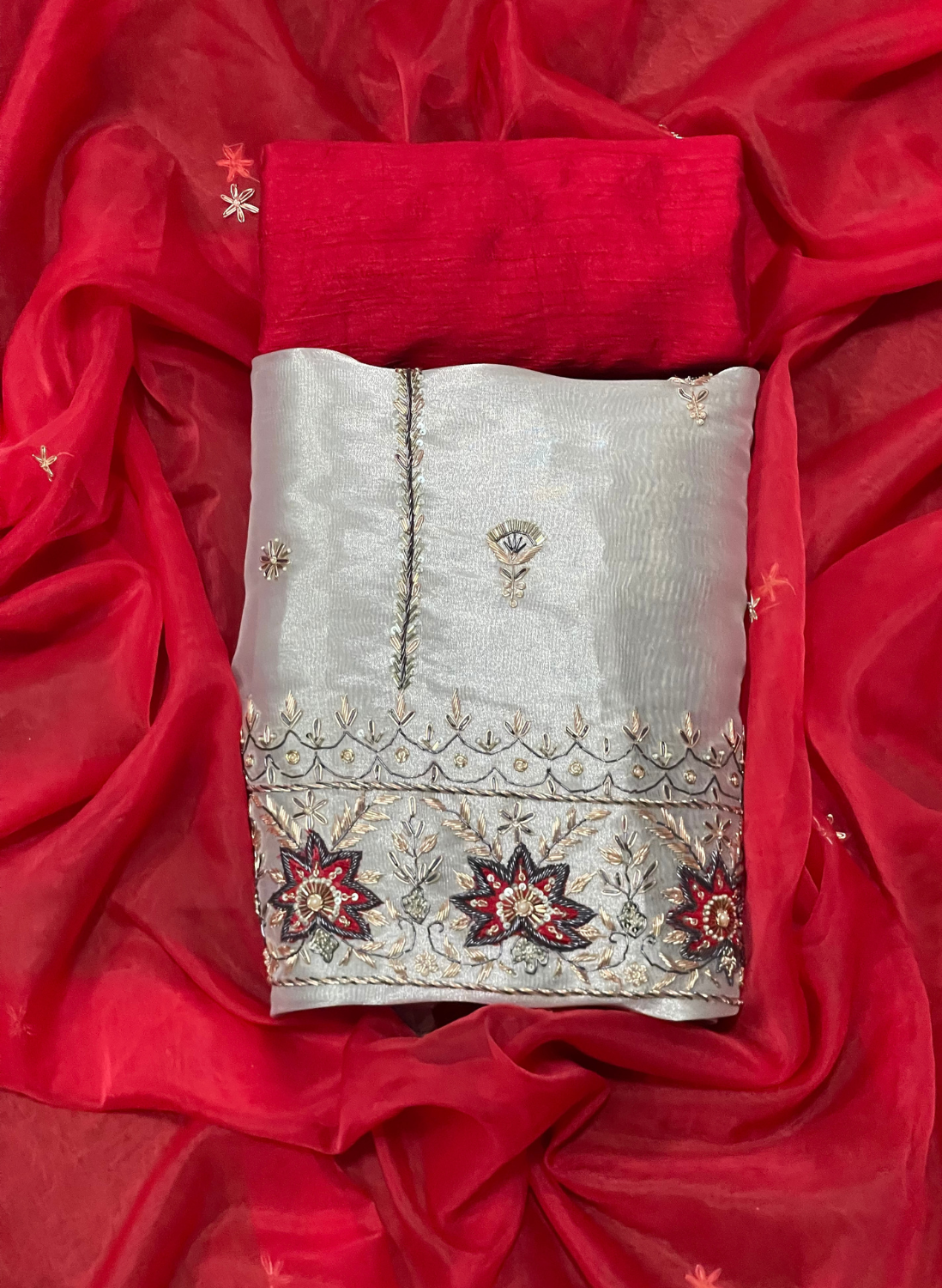 FS319 | Glass Shimmer | Party Wear | Wedding | Jaggo | Ring Ceremony | Festival | Hand-Work suit | F9IAAA