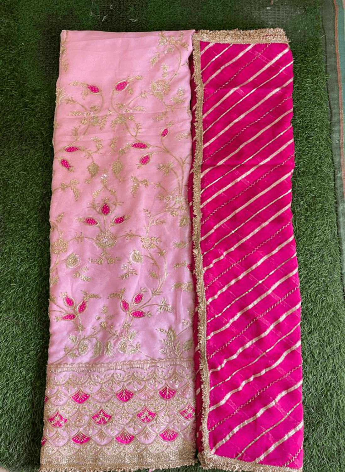 FS105 | Pure Organza | Pink Suit | Party Wear | Wedding | Jaggo | Ring Ceremony | Celebrity | Festival | F9BHAAA