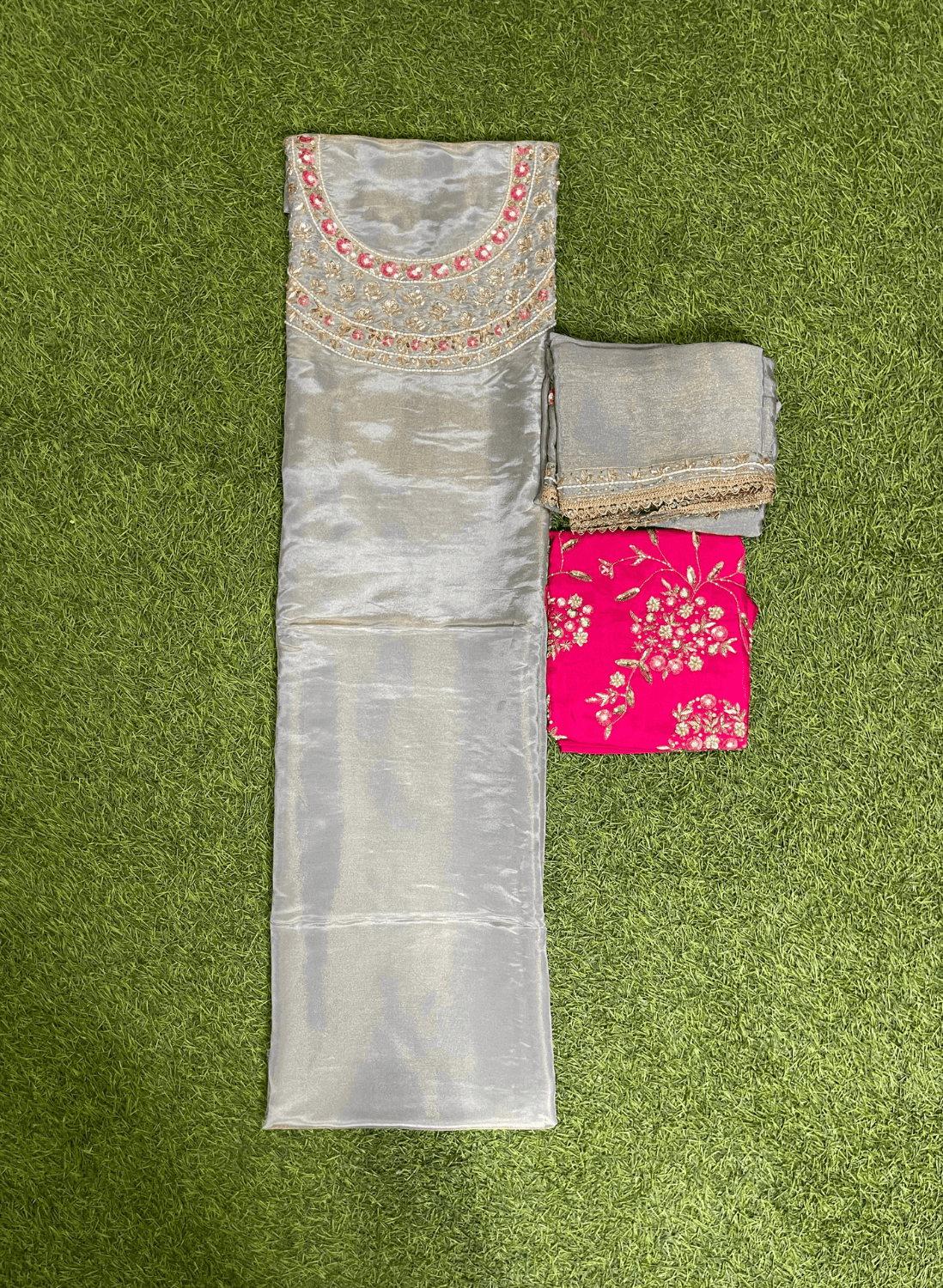 Gray Shimmer Suit | Party Wear | Wedding | Jaggo | Ring Ceremony | Festival| FS055