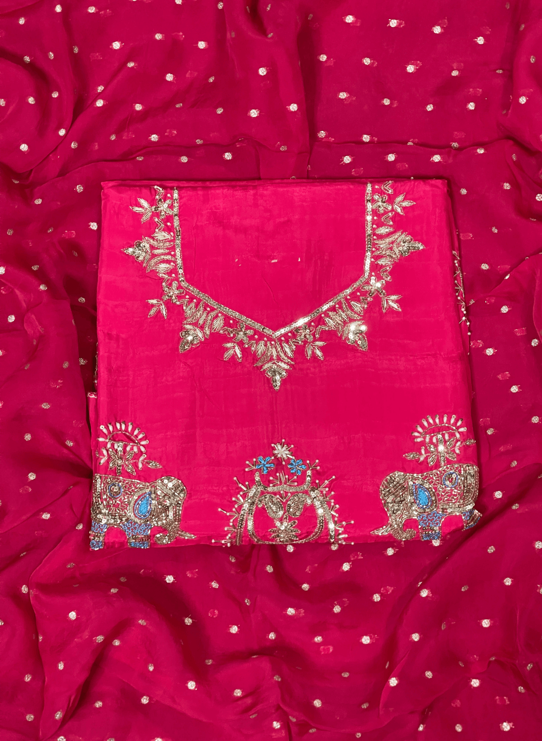 FS254 | Raw Silk | Suit | Wedding | Party Wear | Ring Ceremony | Festival Suit | Allover suit |