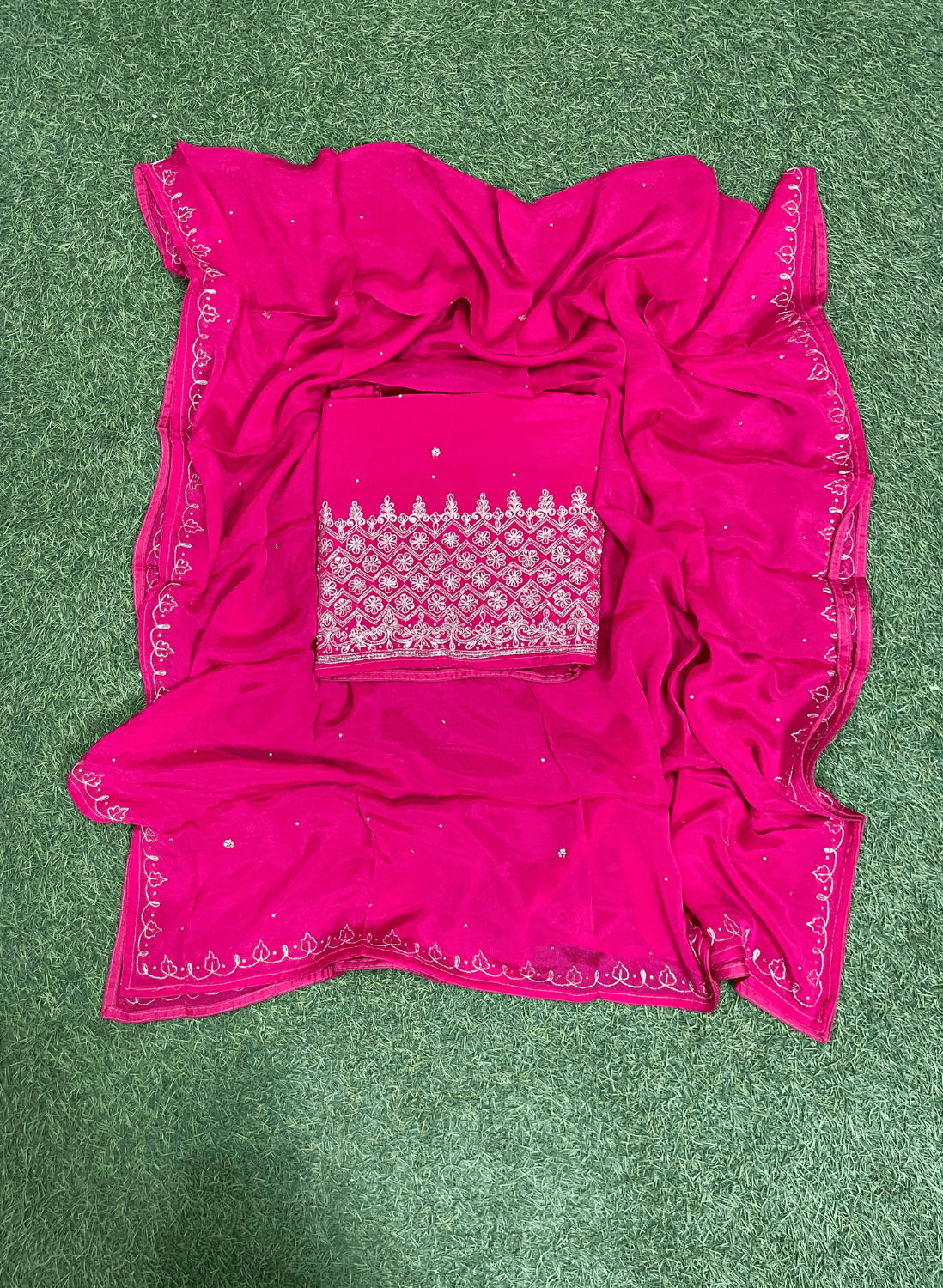 FS539 | Hot-Pink | Crepe Suit | Wedding | Party Wear | Ring Ceremony | Festival Suit | Allover suit | F9BHAA