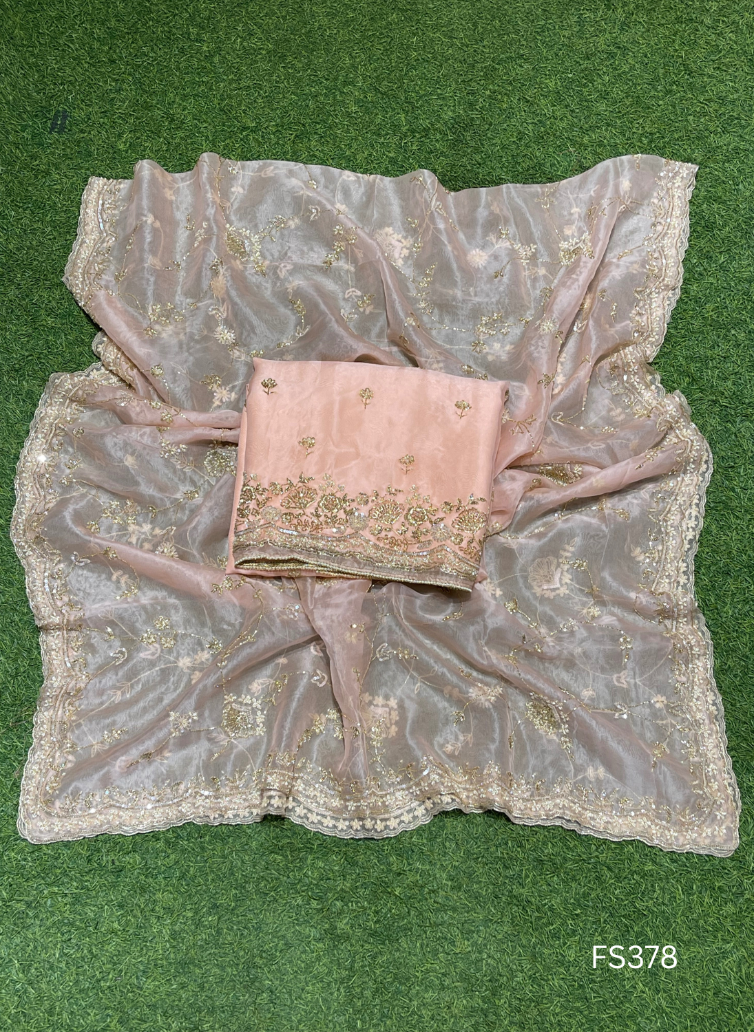 FS378 | Organza Suit | Wedding | Party Wear | Ring Ceremony | Festival Suit | Allover suit |