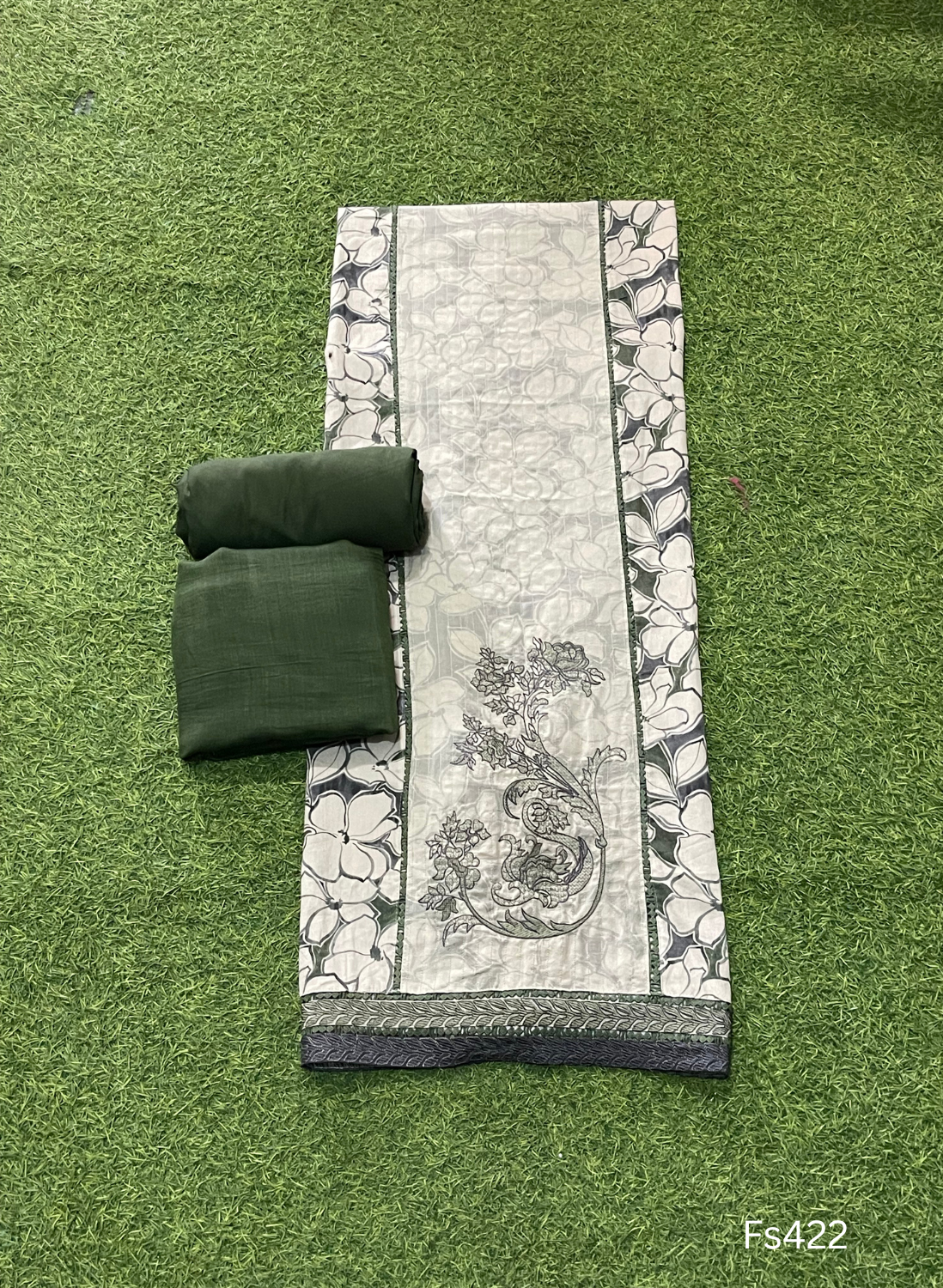 FS422 | Mehndi Green | Cotton Suit | Casual wear | Summer Suits | Regular wear