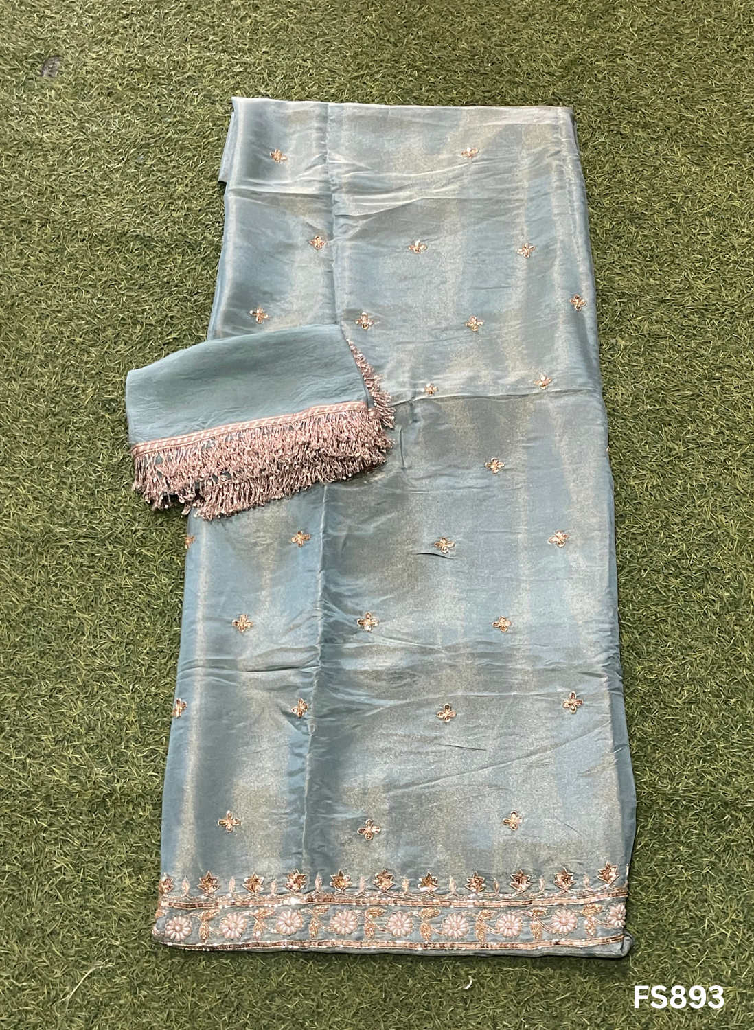 FS893 | Sky Blue | Shimmer Suit | Party Wear | Wedding | Jaggo | Ring Ceremony | Festival