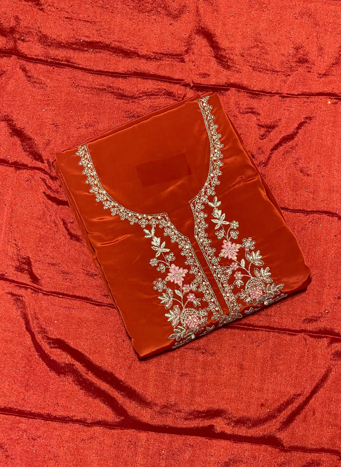 Rust | Crepe Suit | Wedding | Party Wear | Ring Ceremony | Festival Suit | Allover suit |