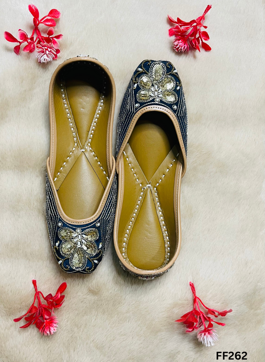 FF262 | Navy-Blue |  Hand-Work | Punjabi Jutti