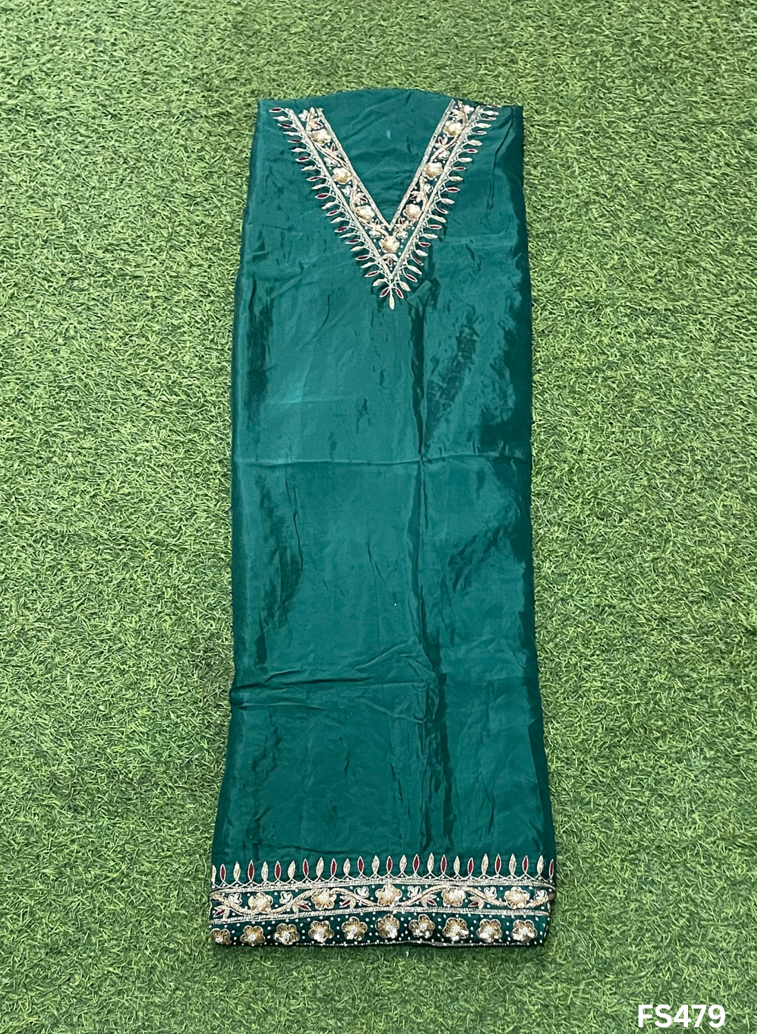 FS479 | bottle green | Silk Suit | Wedding | Party Wear | Ring Ceremony | Festival Suit | Allover suit