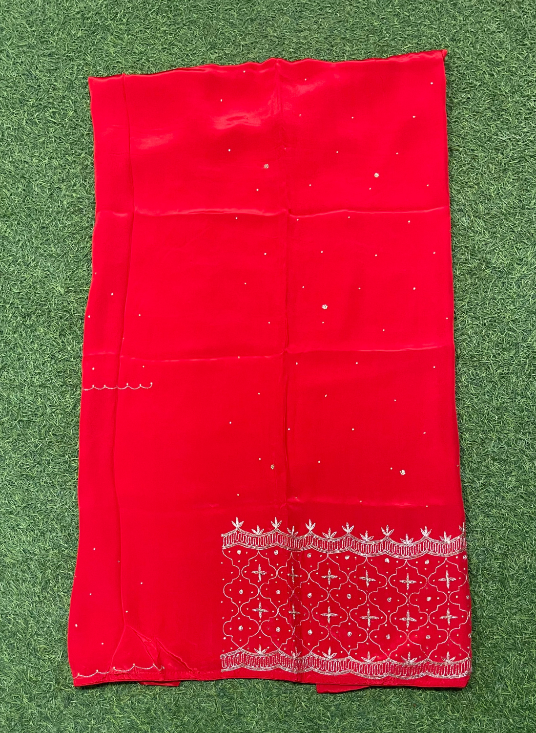 Red | Crepe Suit | Wedding | Party Wear | Ring Ceremony | Festival Suit | Allover suit |