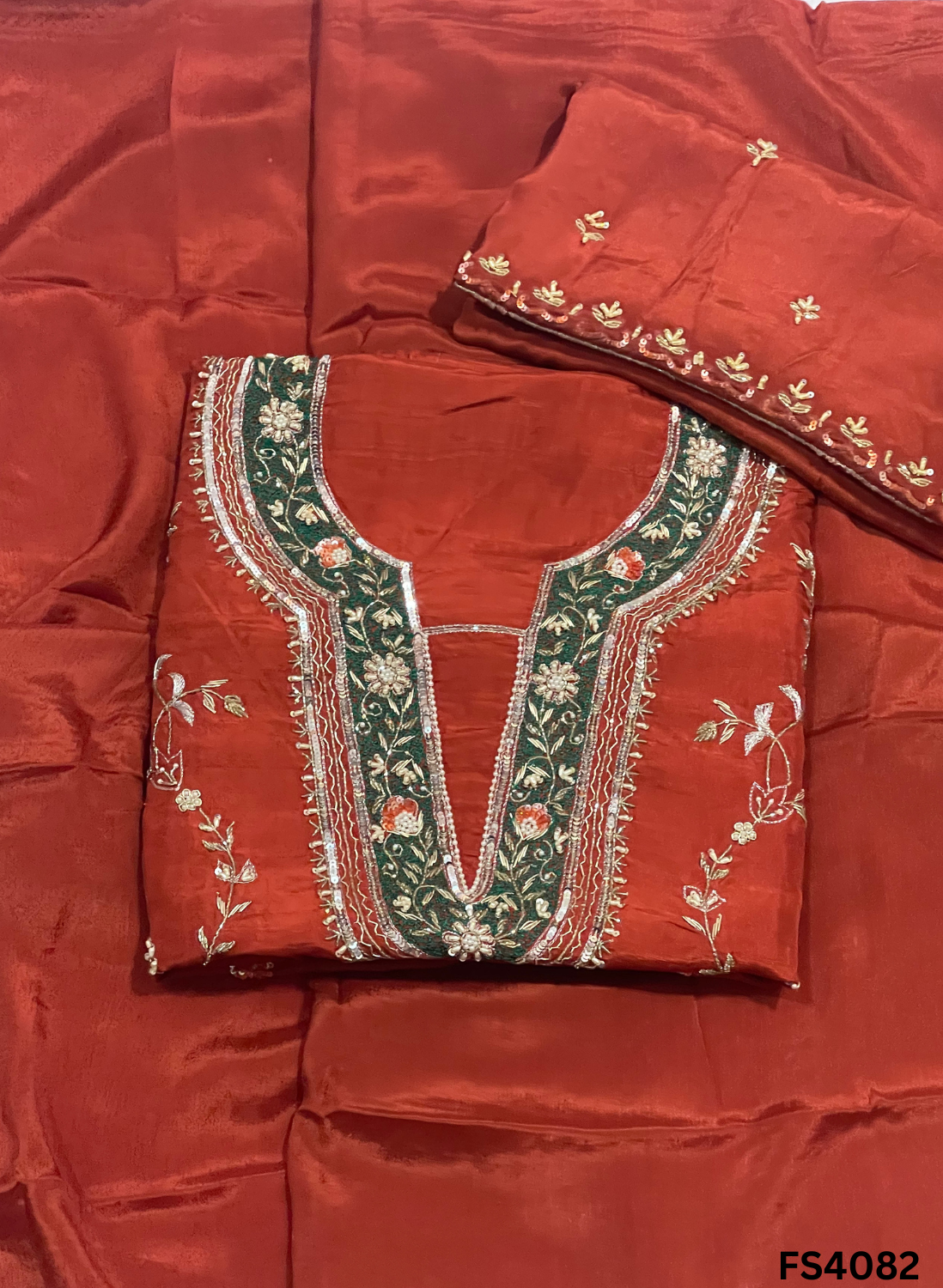 FS4082 | Raw Silk Suit | Party Wear | Ring Ceremony | Festival Suit |Allover Suit |