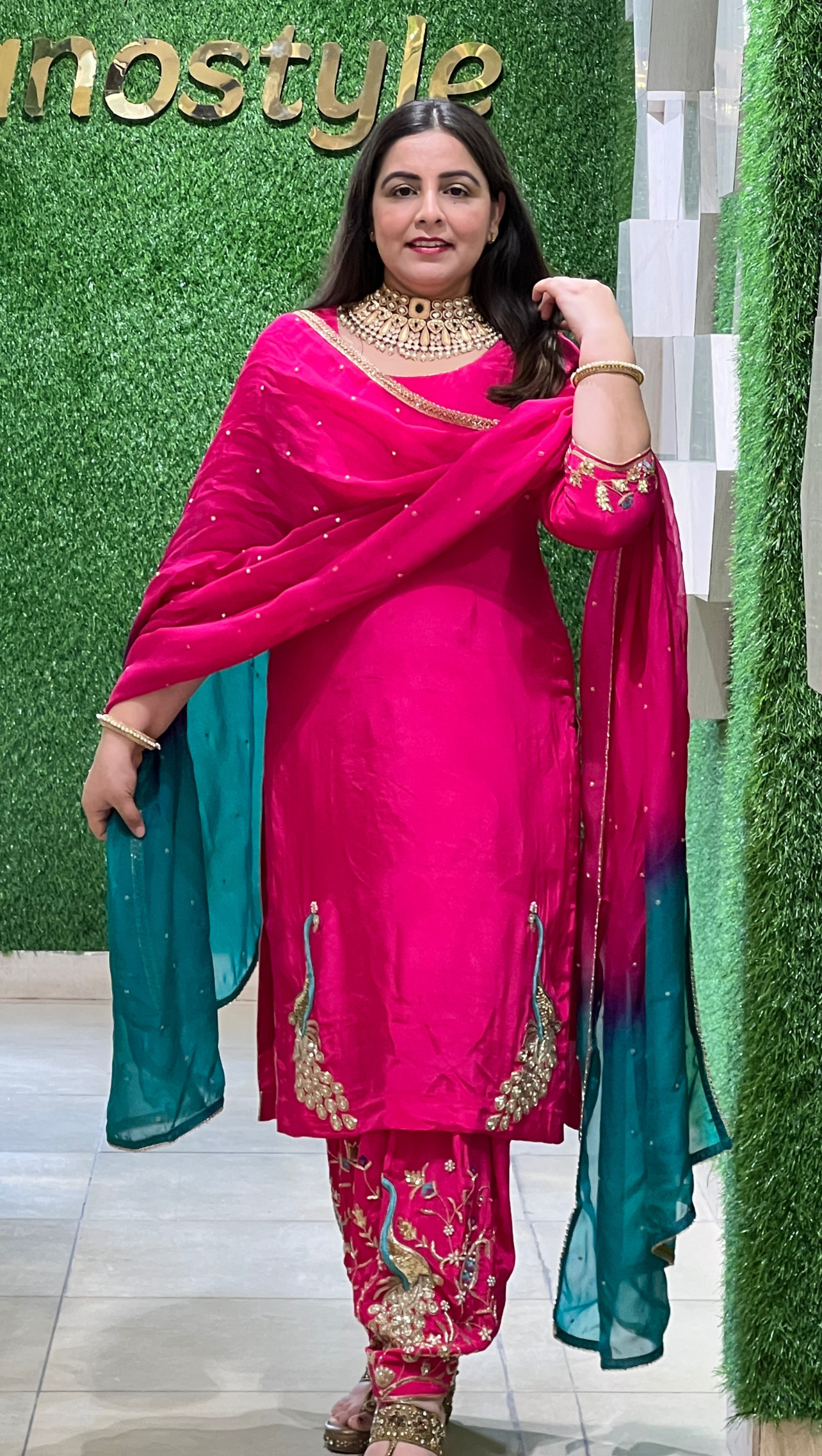 FS476 | Hot pink Crepe| Crepe Suit | Wedding | Party Wear | Ring Ceremony | Festival Suit | Allover suit | F9HAAA