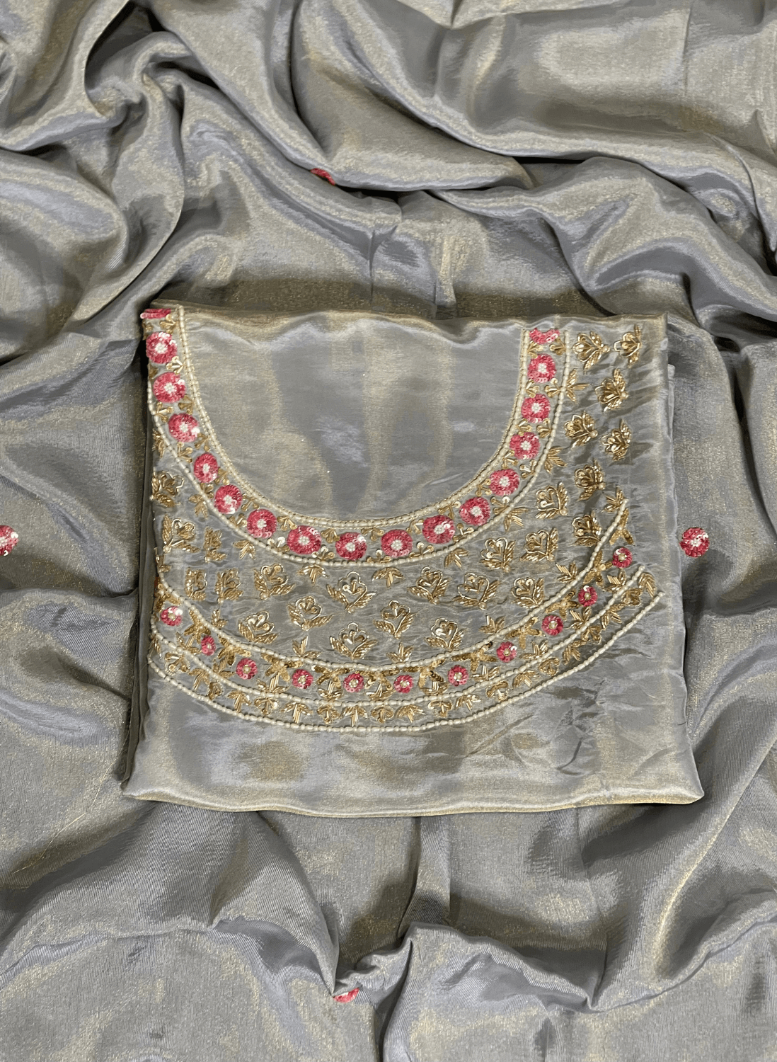 Gray Shimmer Suit | Party Wear | Wedding | Jaggo | Ring Ceremony | Festival| FS055