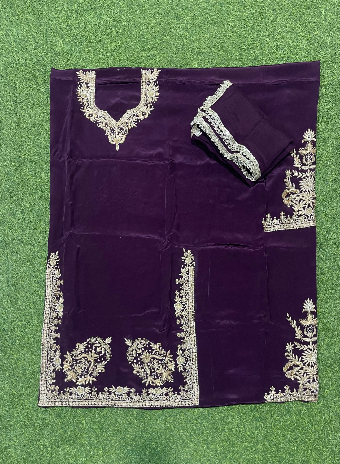 Dark Purple | Crepe | Crepe Suit | Wedding | Party Wear | Ring Ceremony | Festival Suit | Allover suit| FS197