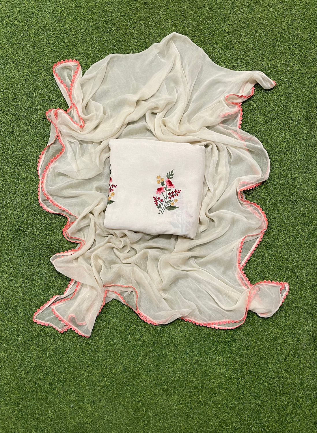Cream | Muslin Cotton Suit | Casual wear| Summer Suits | Regular wear | FS753