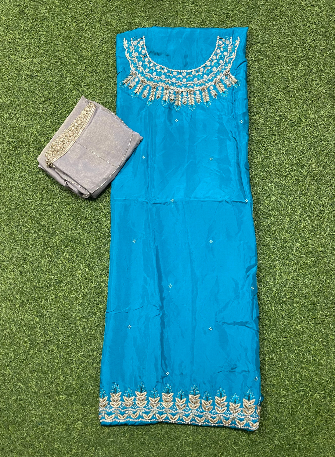 Sky Blue | Silk | Silk Suit | Wedding | Party Wear | Ring Ceremony | Festival Suit | Allover suit | FS314