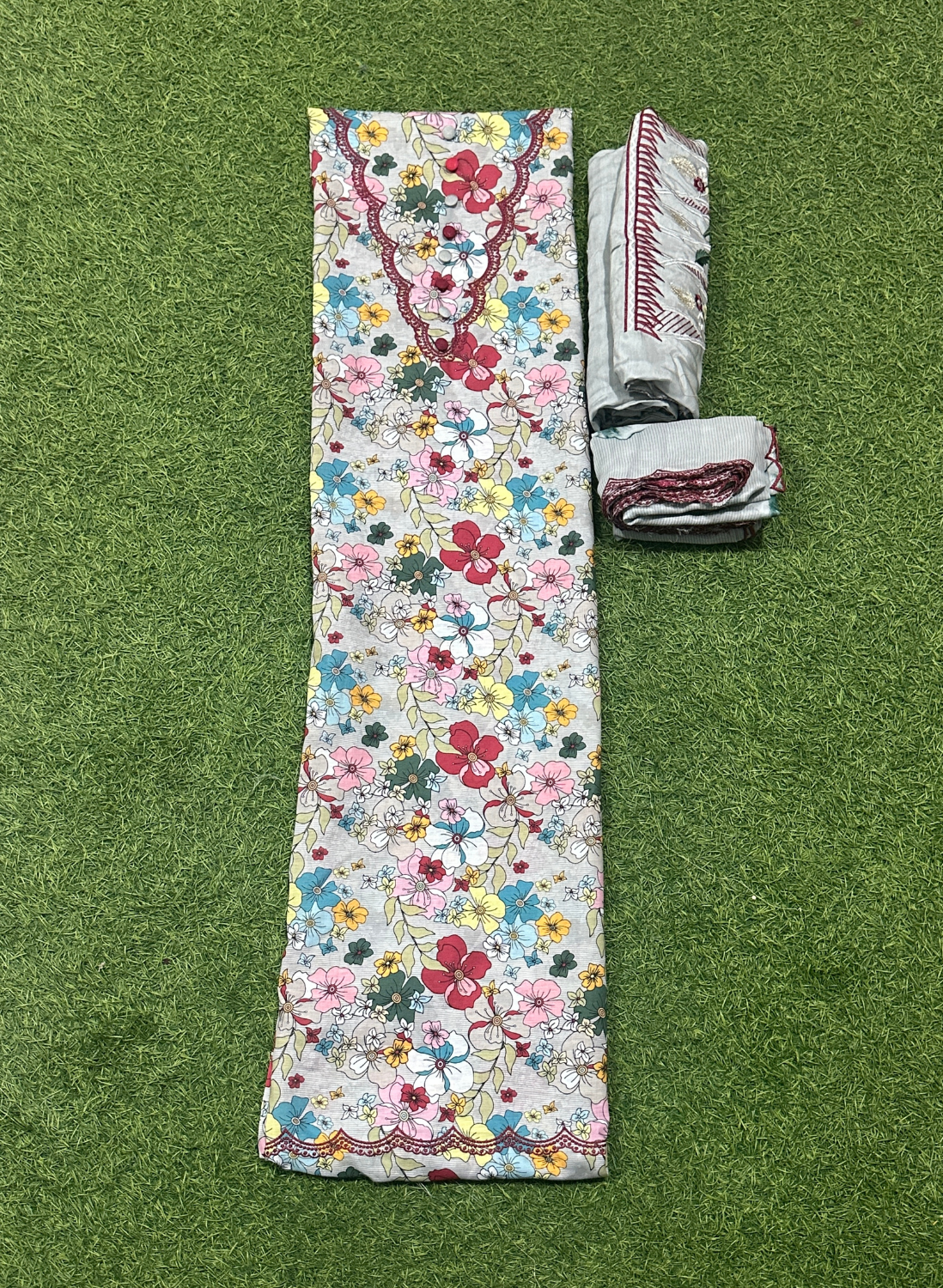 Grey | Muslin Cotton Suit | Casual wear| Summer Suits | Regular wear |