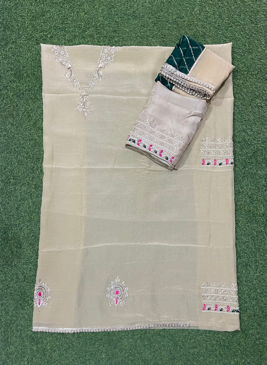 FS1171 | Crush Shimmer Suit | Party Wear | Wedding | Jaggo | Ring Ceremony | Festival |