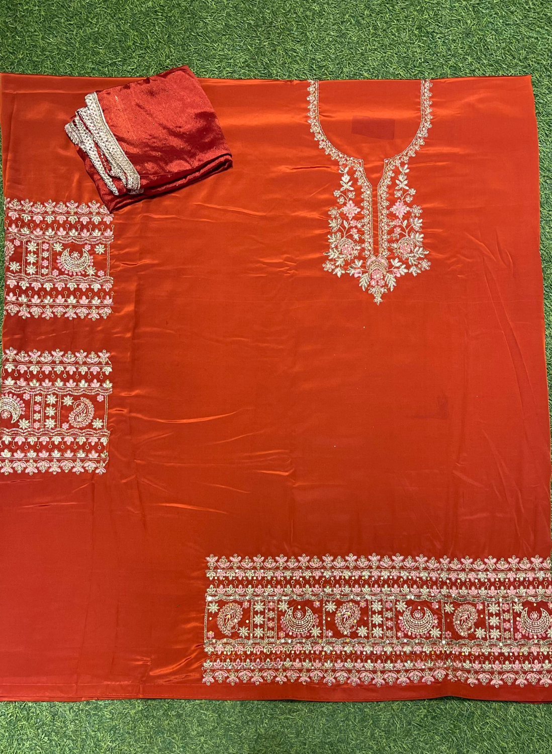 Rust | Crepe Suit | Wedding | Party Wear | Ring Ceremony | Festival Suit | Allover suit |
