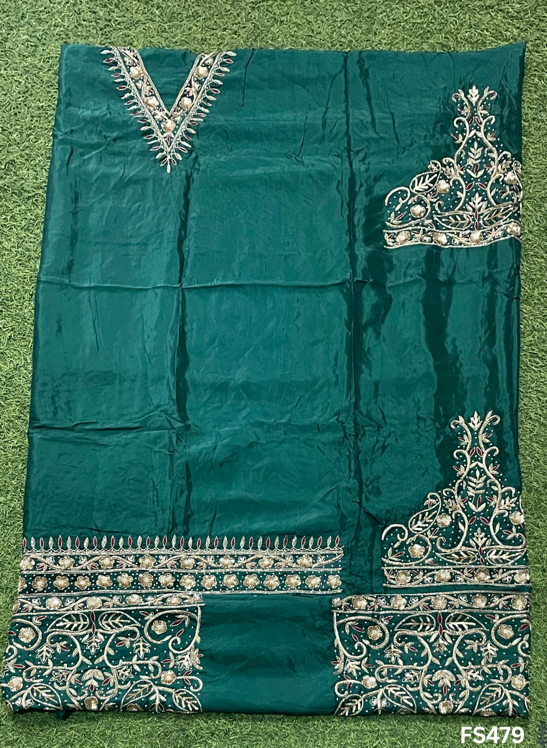 FS479 | bottle green | Silk Suit | Wedding | Party Wear | Ring Ceremony | Festival Suit | Allover suit