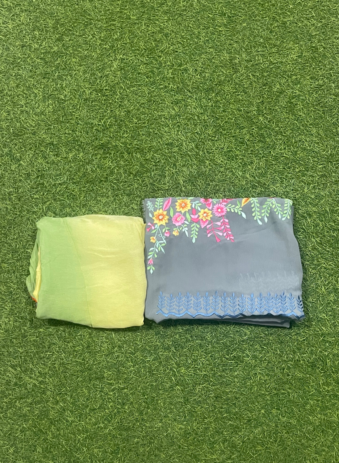 FS777 | GREY | Georgette Suit | Party Wear | Wedding | Jaggo | Ring Ceremony | Festival |