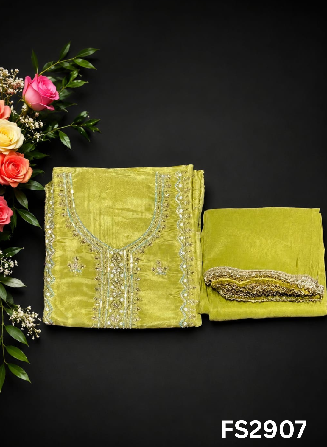 FS2907 | Shimmer Suit | Party Wear | Wedding | Jaggo | Ring Ceremony | Festival