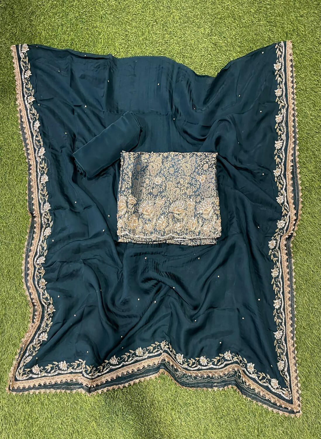 Peacock Banarsi Silk Suit | Party Wear | Wedding | Ring Ceremony | Festival | Bridal | FS358