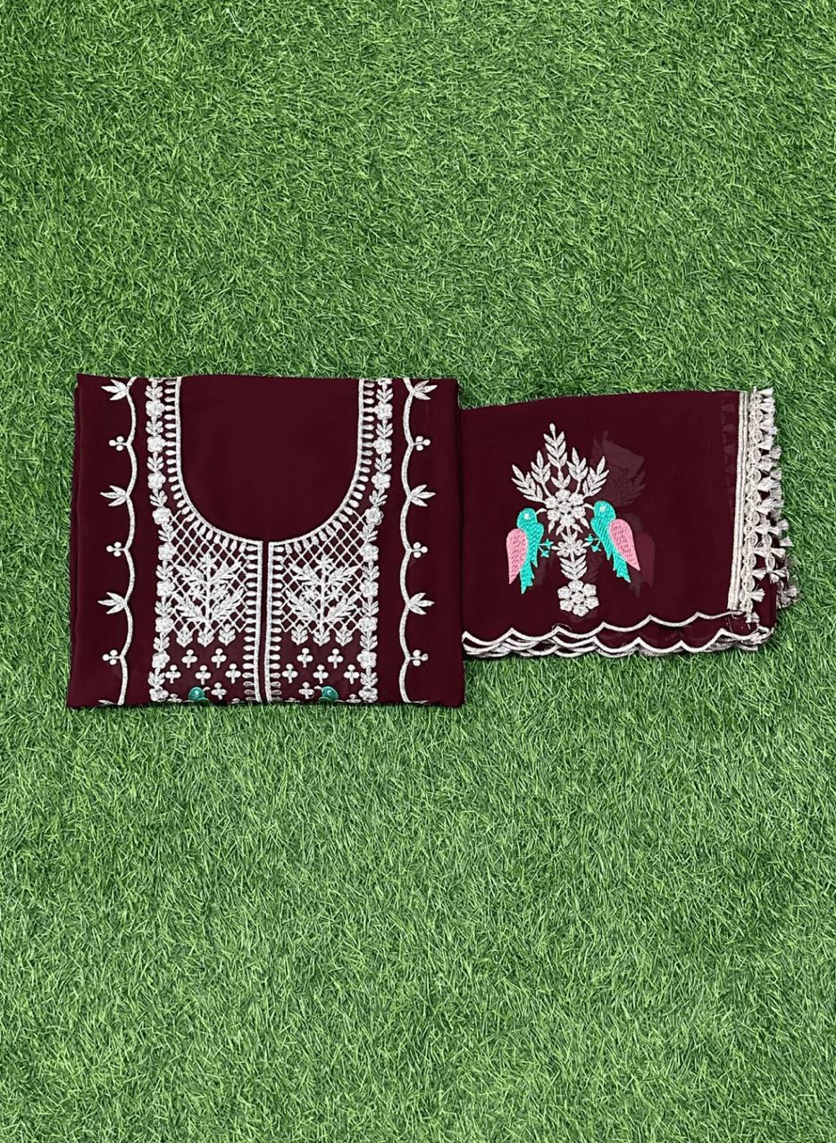 Mehroon Georgette Suit | Casual Wear | Regular Wear | Festival|