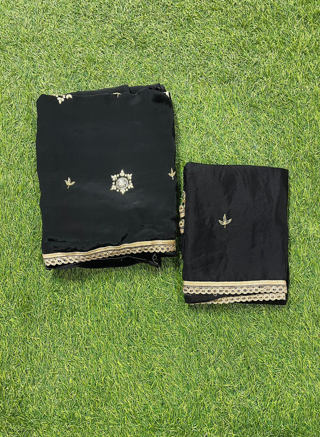 Black Crepe | Crepe Suit | Wedding | Party Wear | Ring Ceremony | Festival Suit | FS439