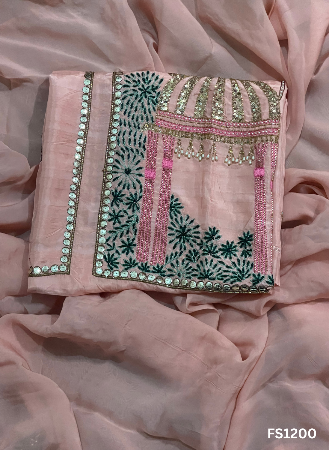 FS1200 | Baby-pink | Jacket style | Raw Sik Suit | Party Wear | Wedding | Jaggo | Ring Ceremony | Festival