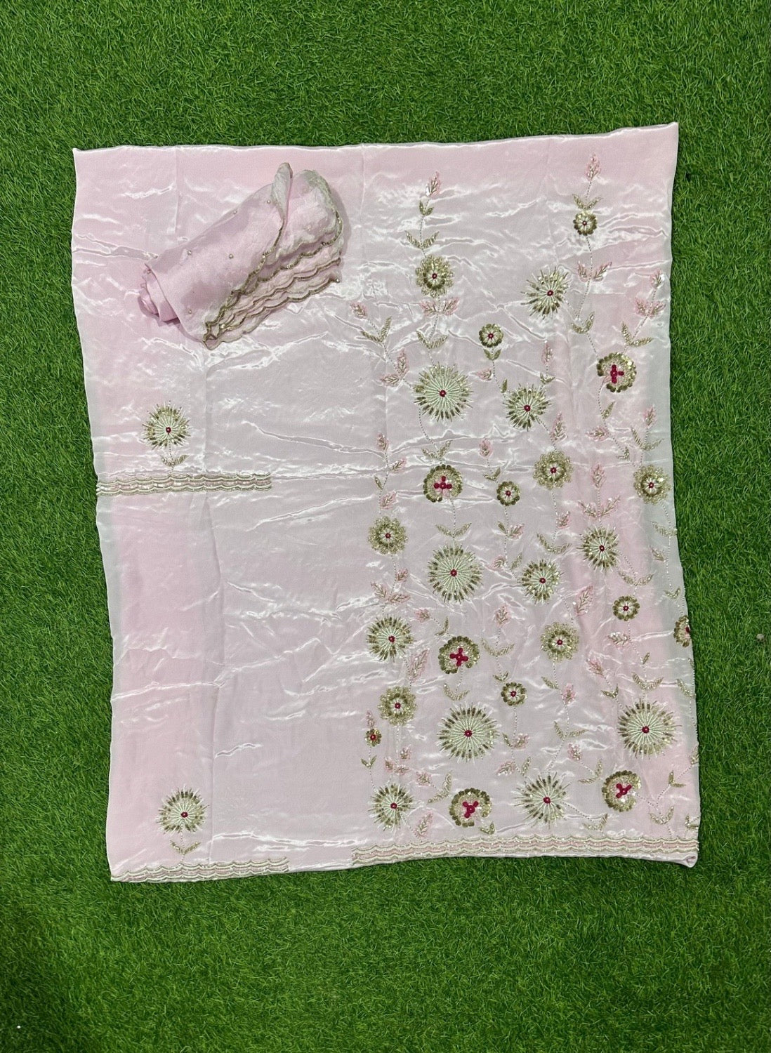 FS217 | Baby pink | Crepe Suit | Wedding | Party Wear | Casual wear | Festival Suit | | | F9FFAA