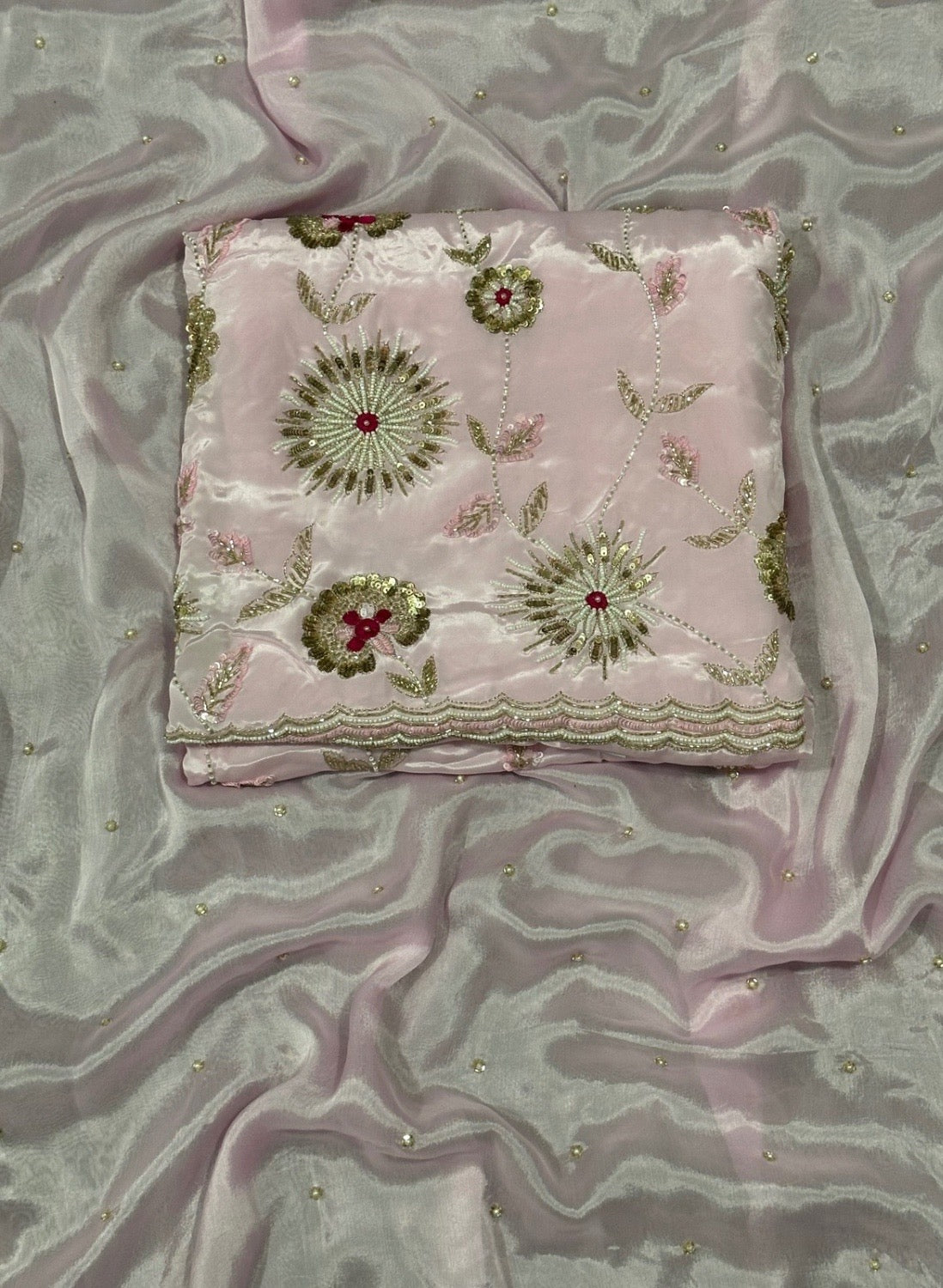 FS217 | Baby pink | Crepe Suit | Wedding | Party Wear | Casual wear | Festival Suit | | | F9FFAA