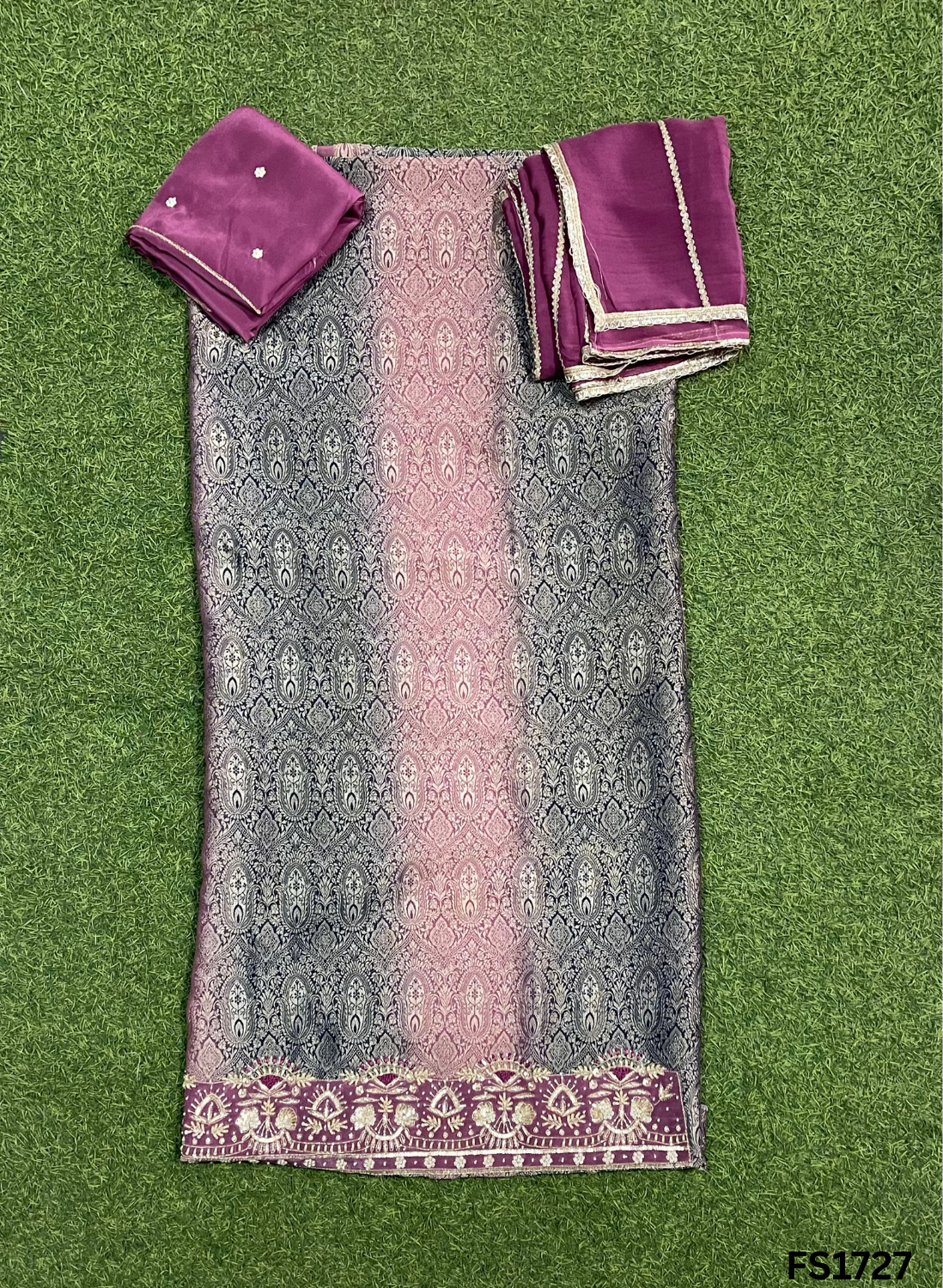 FS1727 | Banarsi Shimmer Suit | Party Wear | Wedding | Jaggo | Ring Ceremony | Festival