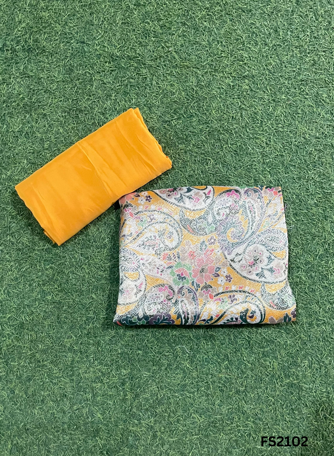 FS2102 | Banarasi Silk Suit | Party Wear | Wedding | Jaggo | Ring Ceremony | Festival | F9DFAA