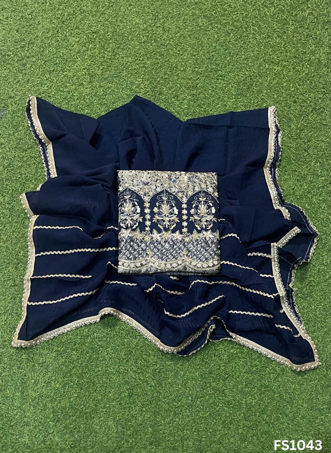 FS1043 | Navy-Blue | Banarsi Silk Suit | Party Wear | Wedding | Ring Ceremony | Festival | Bridal |