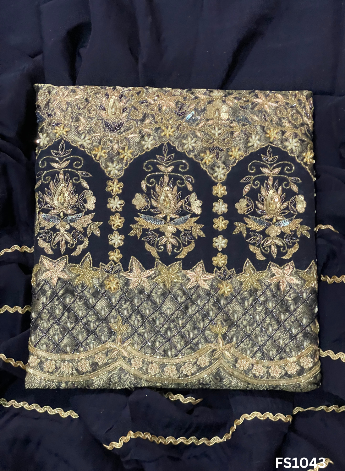 FS1043 | Navy-Blue | Banarsi Silk Suit | Party Wear | Wedding | Ring Ceremony | Festival | Bridal |