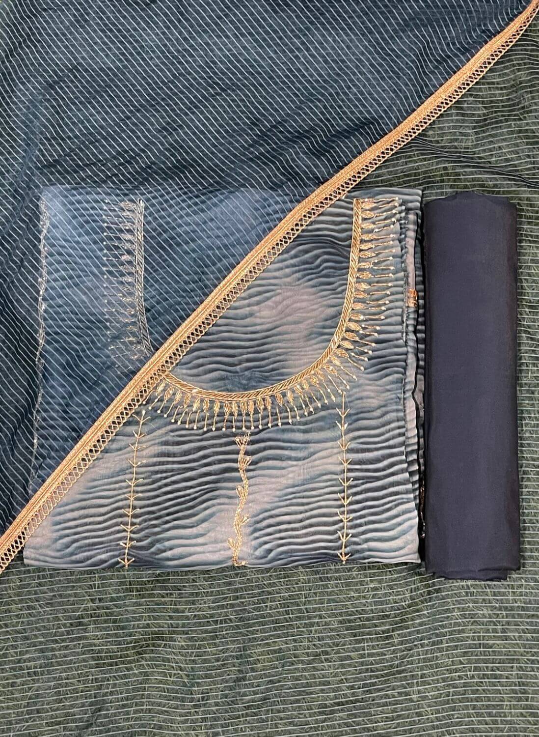 Blue Organza Suit | Wedding | Party Wear | Jaggo | Festival | Casual Wear |