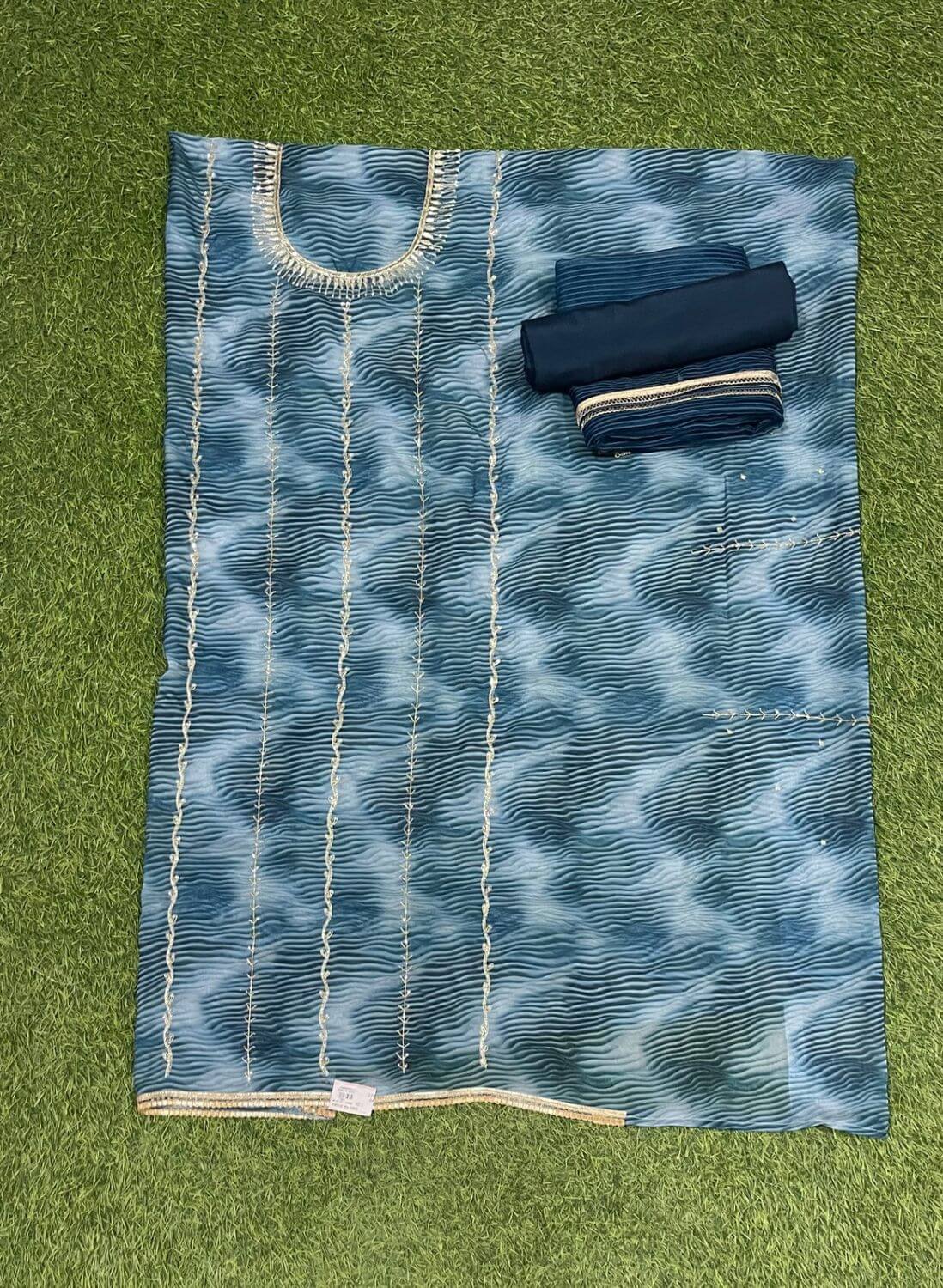 Blue Organza Suit | Wedding | Party Wear | Jaggo | Festival | Casual Wear |