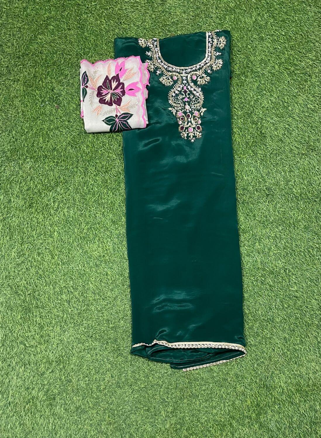 Bottle green Crepe | Crepe Suit | Wedding | Party Wear | Ring Ceremony | Festival Suit | FS388