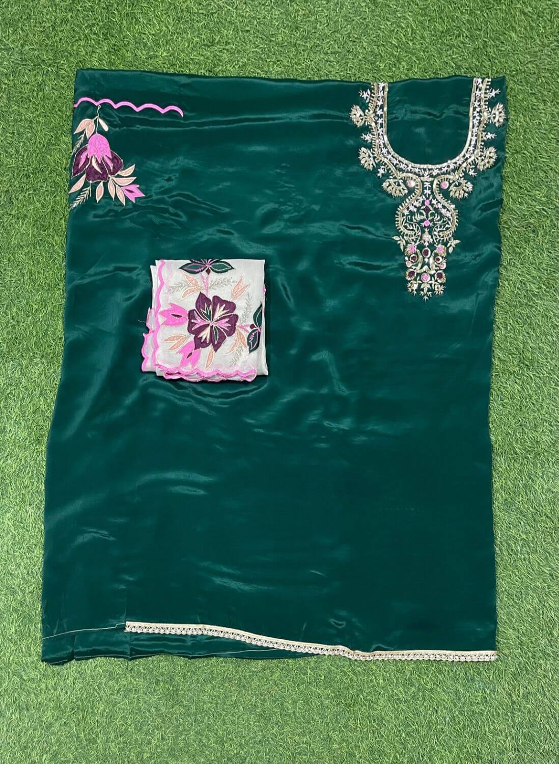 Bottle green Crepe | Crepe Suit | Wedding | Party Wear | Ring Ceremony | Festival Suit | FS388