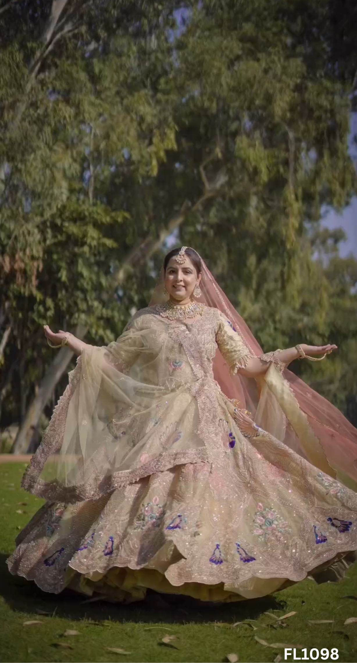 FL1098 | Bridal Lehenga | Net | Hand Embroidery | Wedding Day | Designer Bridal Lehenga