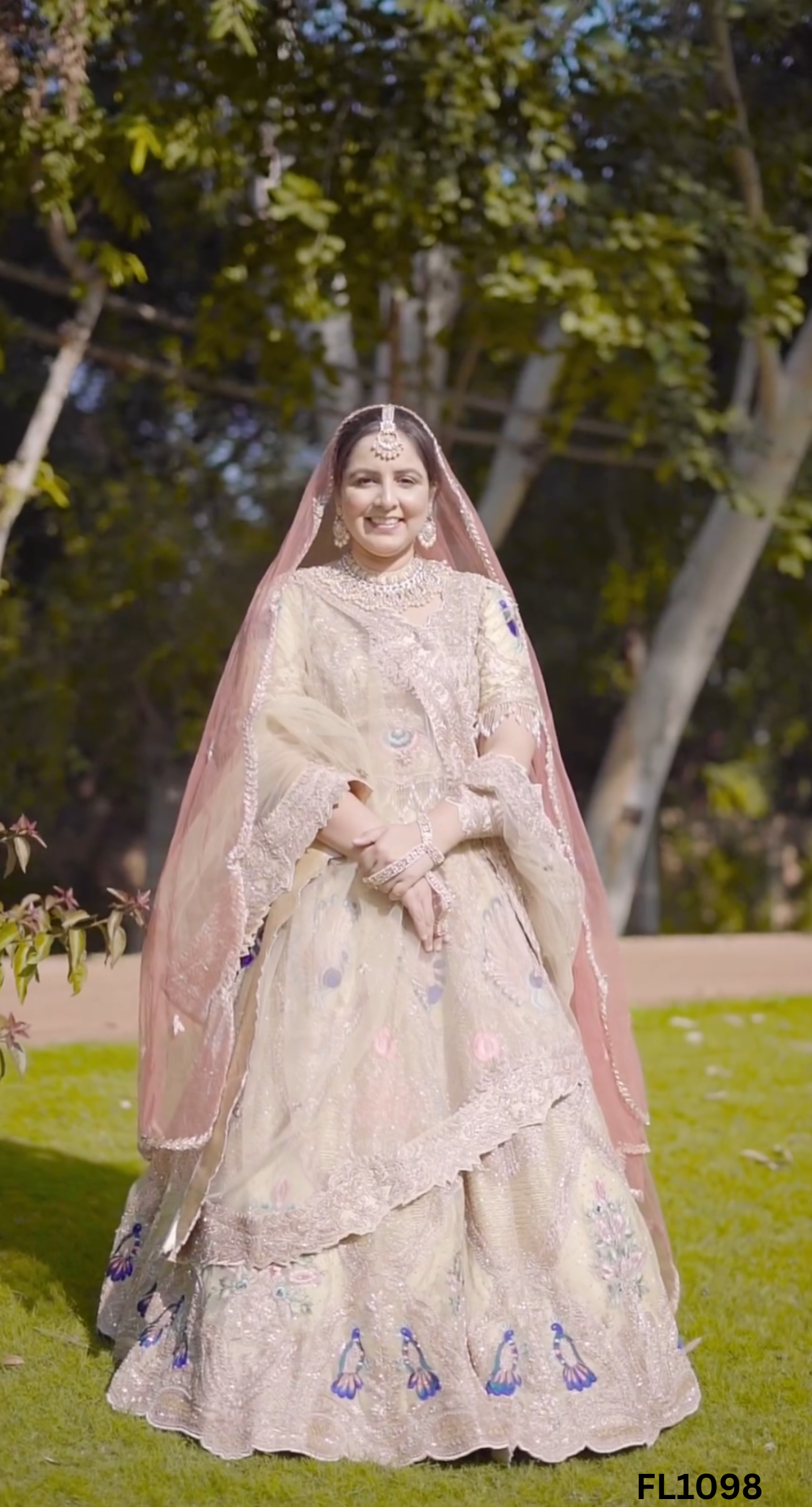 FL1098 | Bridal Lehenga | Net | Hand Embroidery | Wedding Day | Designer Bridal Lehenga