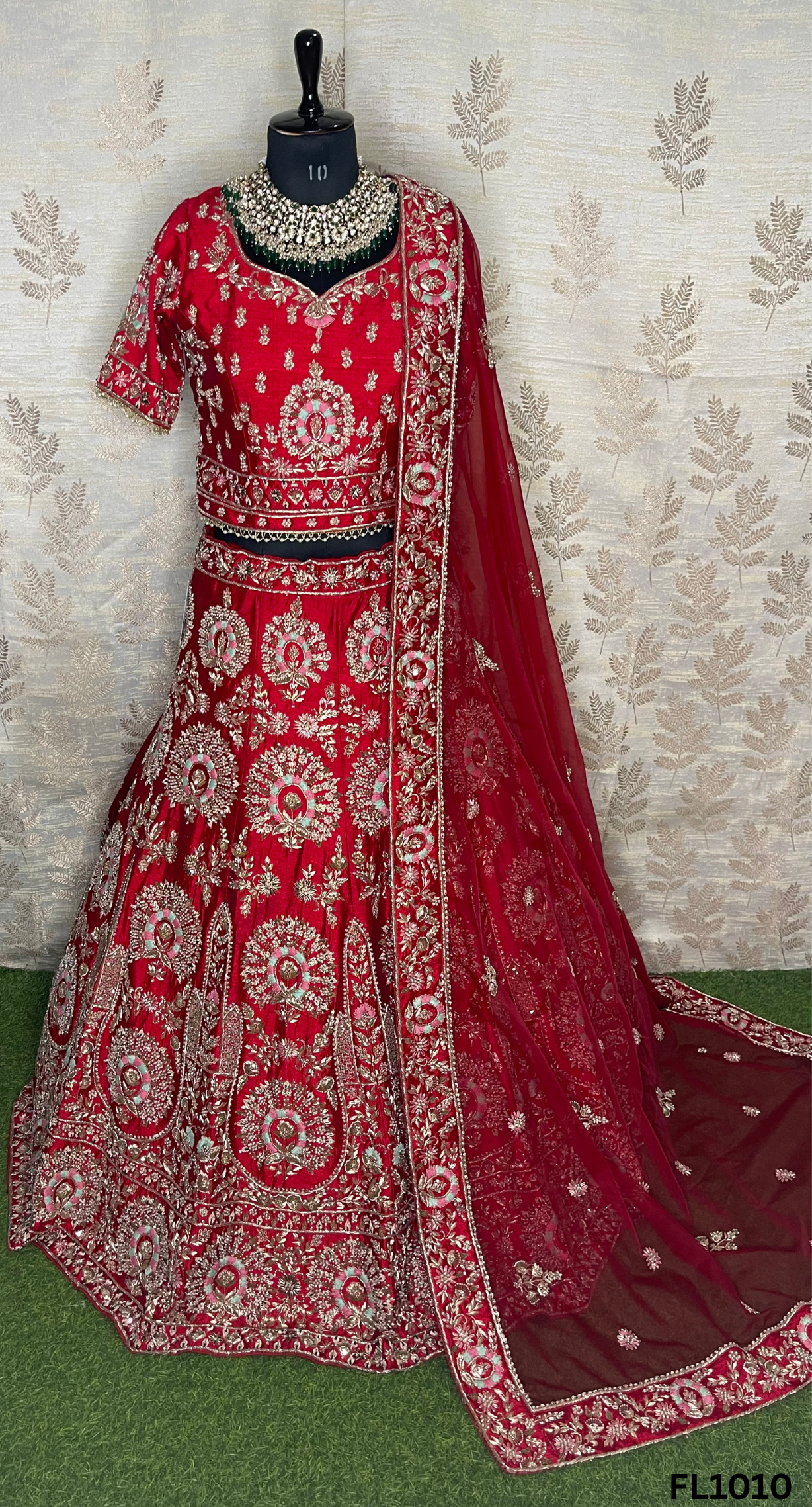FL1010 | Bridal Lehenga | Silk | Hand Embroidery | Wedding Day | Designer Bridal Lehenga |
