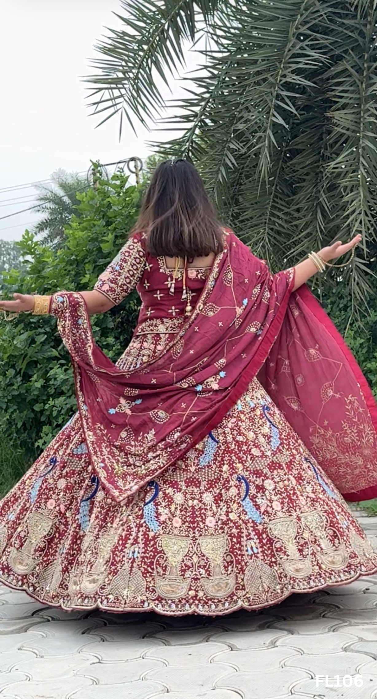 FL106 | Bridal Lehenga | Raw-Silk | Hand Embroidery | Wedding Day | Designer Bridal Lehenga