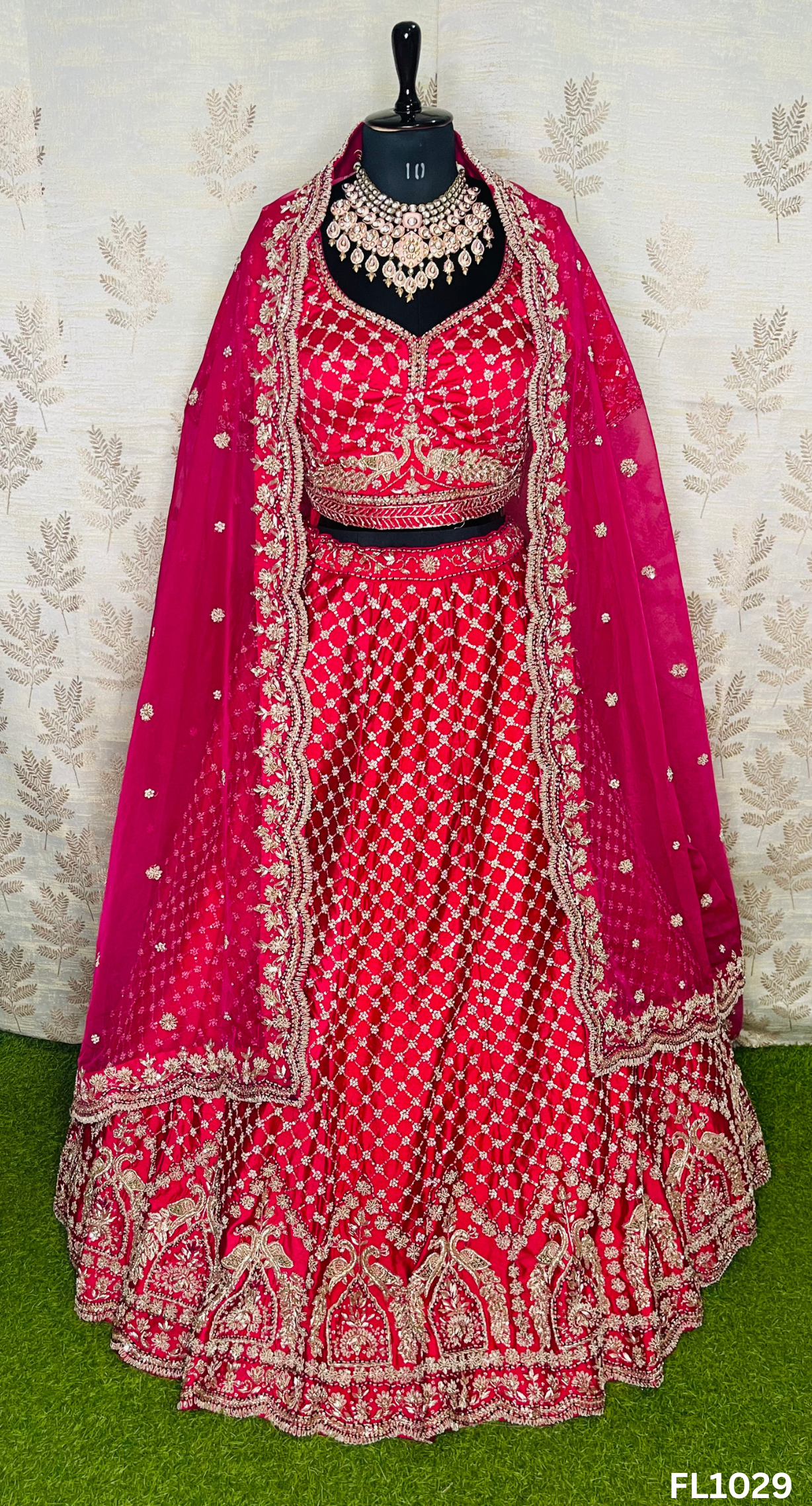 FL1029 | Bridal Lehenga | Raw Silk | Hand Embroidery |Wedding Day | Designer Bridal Lehenga |